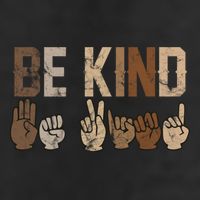 Be Kind Sign Language Racial Equality Teachers Melanin Asl Gift 7 Panel Mesh Trucker Snapback Hat