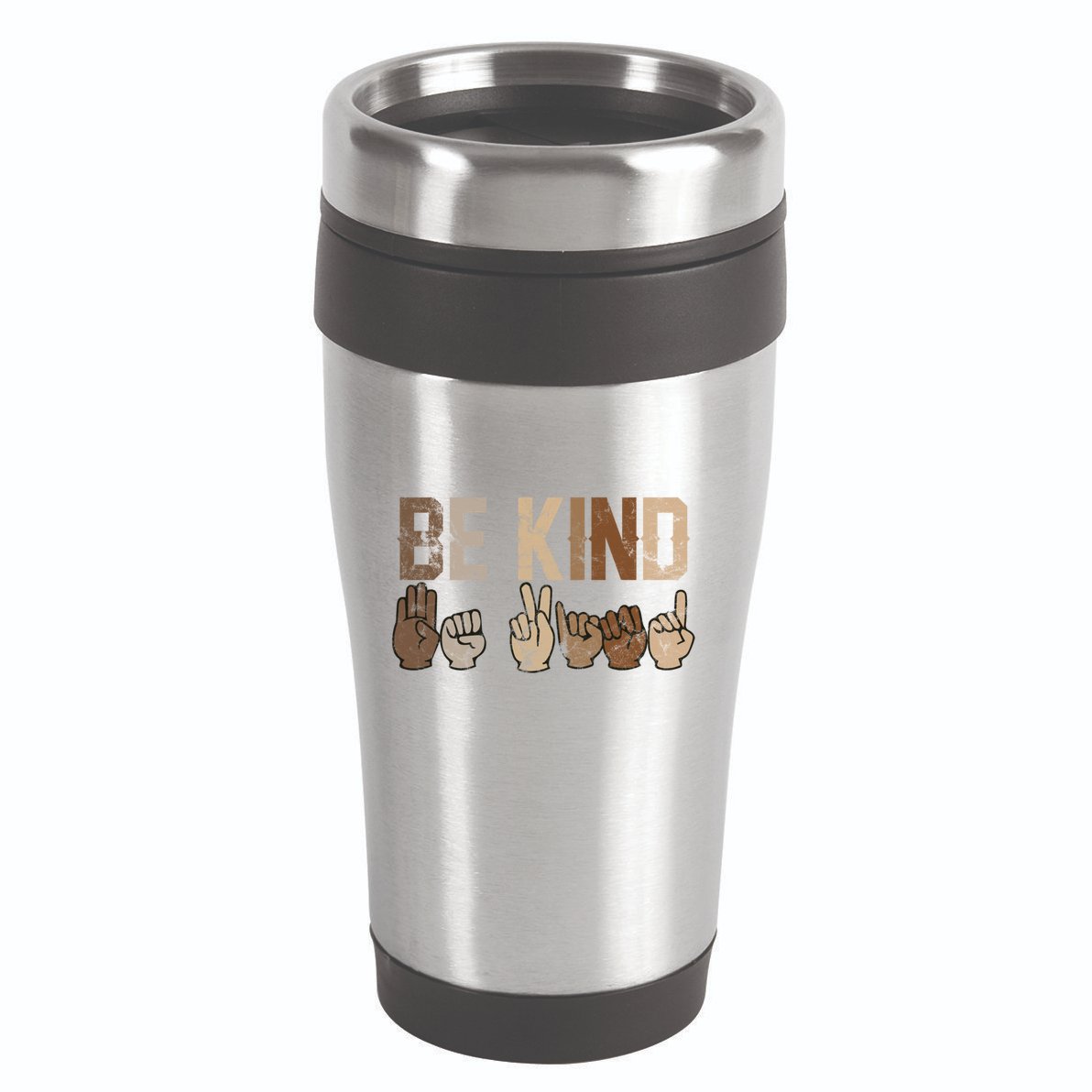 Be Kind Sign Language Racial Equality Teachers Melanin Asl Gift 16oz Travel Tumbler