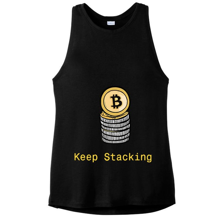 Bitcoin Keep Stacking Ladies PosiCharge Tri-Blend Wicking Tank