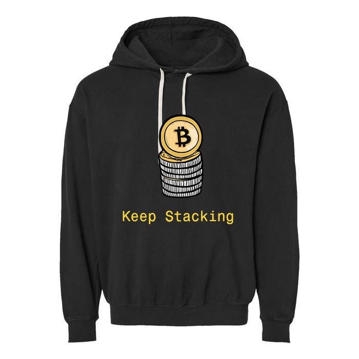Bitcoin Keep Stacking Garment-Dyed Fleece Hoodie