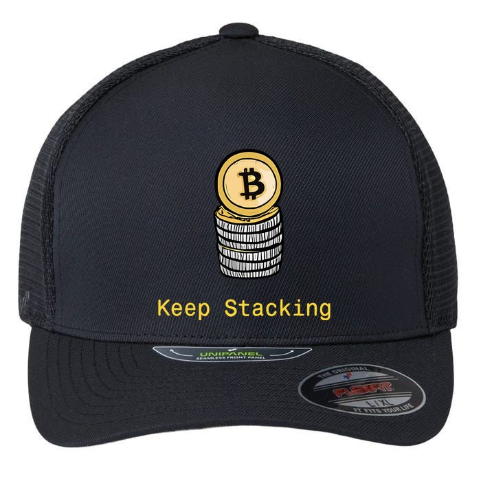 Bitcoin Keep Stacking Flexfit Unipanel Trucker Cap