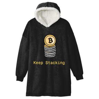 Bitcoin Keep Stacking Hooded Wearable Blanket