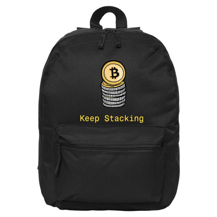 Bitcoin Keep Stacking 16 in Basic Backpack