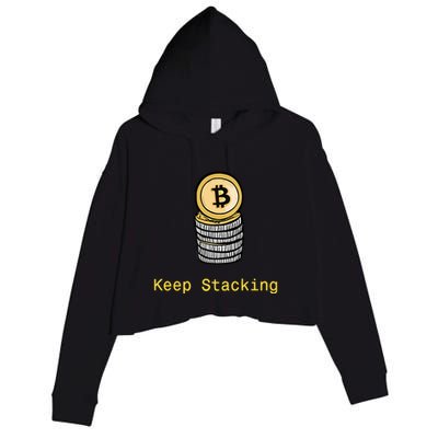 Bitcoin Keep Stacking Crop Fleece Hoodie