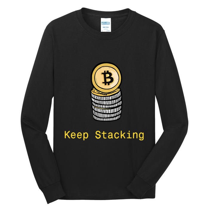Bitcoin Keep Stacking Tall Long Sleeve T-Shirt