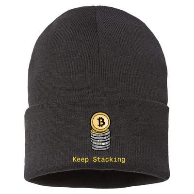Bitcoin Keep Stacking Sustainable Knit Beanie