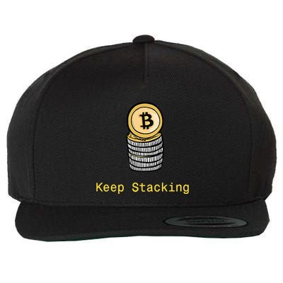 Bitcoin Keep Stacking Wool Snapback Cap