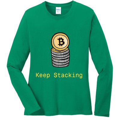 Bitcoin Keep Stacking Ladies Long Sleeve Shirt