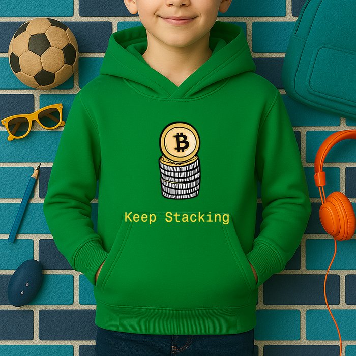 Bitcoin Keep Stacking Kids Hoodie
