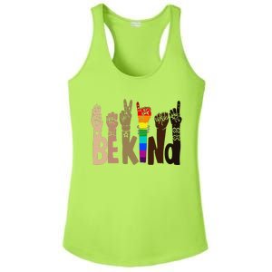 Be Kind Sign Language LGBT AntiRacism Kindness Raise Hand Ladies PosiCharge Competitor Racerback Tank