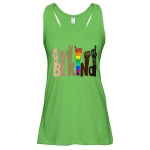 Be Kind Sign Language LGBT AntiRacism Kindness Raise Hand Ladies Essential Flowy Tank