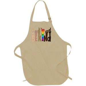 Be Kind Sign Language LGBT AntiRacism Kindness Raise Hand Full-Length Apron With Pockets