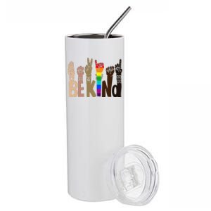 Be Kind Sign Language LGBT AntiRacism Kindness Raise Hand Stainless Steel Tumbler