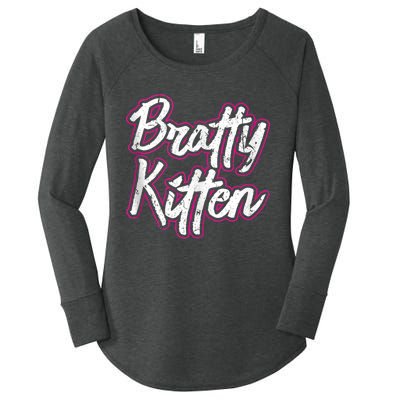 Bratty Kitten Sexy Fetish Submissive Slave Bdsm Kink Women's Perfect Tri Tunic Long Sleeve Shirt