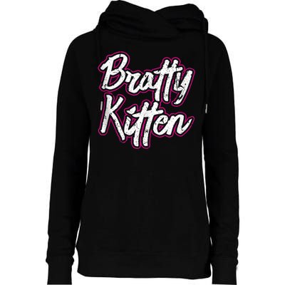 Bratty Kitten Sexy Fetish Submissive Slave Bdsm Kink Womens Funnel Neck Pullover Hood