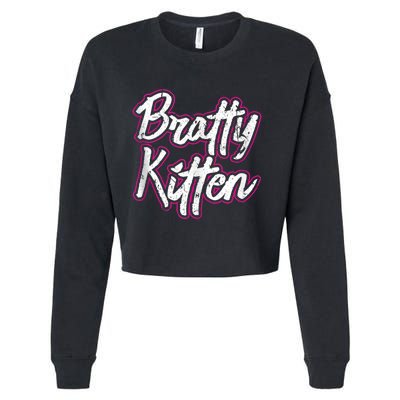 Bratty Kitten Sexy Fetish Submissive Slave Bdsm Kink Cropped Pullover Crew