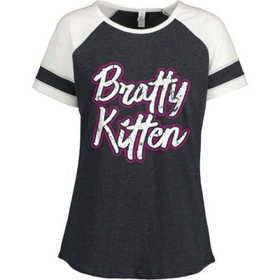 Bratty Kitten Sexy Fetish Submissive Slave Bdsm Kink Enza Ladies Jersey Colorblock Tee