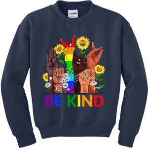 Be Kind Sign Language Kindness We Wear Orange For Unity Day Kids Sweatshirt