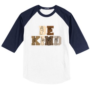 Be Kind Sign Language Hand Talking Teachers Interpreter Asl Gift Baseball Sleeve Shirt