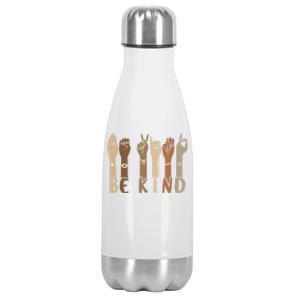 Be Kind Sign Language Hand Talking Teachers Interpreter Asl Cool Gift Stainless Steel Insulated Water Bottle