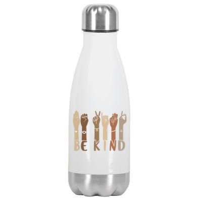 Be Kind Sign Language Hand Talking Teachers Interpreter Asl Cool Gift Stainless Steel Insulated Water Bottle