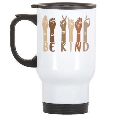 Be Kind Sign Language Hand Talking Teachers Interpreter Asl Cool Gift Stainless Steel Travel Mug