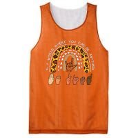 Be Kind Sign Language Rainbow Leopard Black Orange Unity Day Mesh Reversible Basketball Jersey Tank