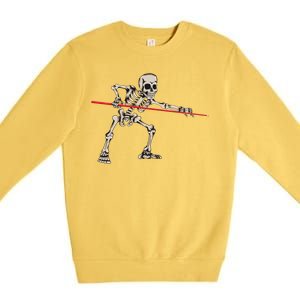 Billiard Kö Skeleton Halloween Fan Costume Snooker Outfit Gift Premium Crewneck Sweatshirt