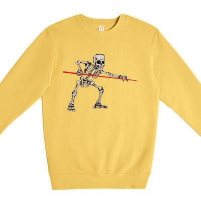 Billiard Kö Skeleton Halloween Fan Costume Snooker Outfit Gift Premium Crewneck Sweatshirt