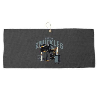 Bustin Knuckles Skeleton Auto Mechanic Large Microfiber Waffle Golf Towel