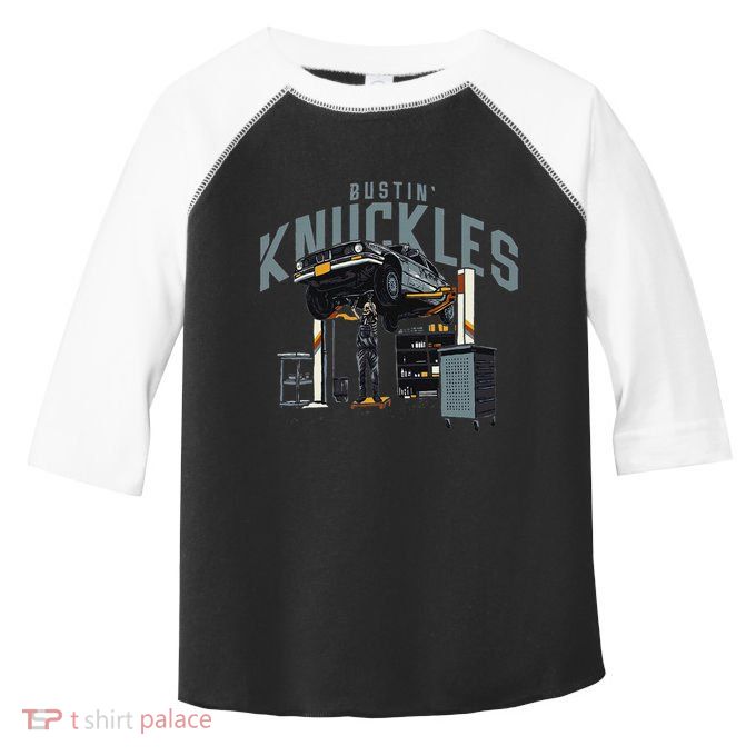 Bustin Knuckles Skeleton Auto Mechanic Toddler Fine Jersey T-Shirt