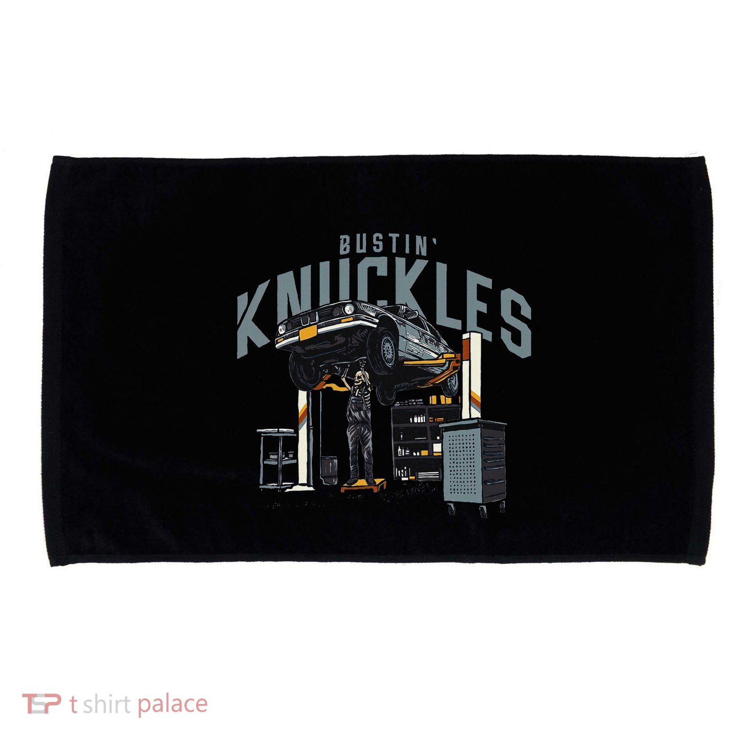 Bustin Knuckles Skeleton Auto Mechanic Microfiber Hand Towel