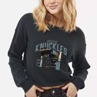 Bustin Knuckles Skeleton Auto Mechanic Cropped Pullover Crew