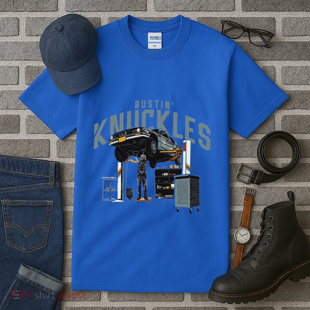 Bustin Knuckles Skeleton Auto Mechanic Tall T-Shirt