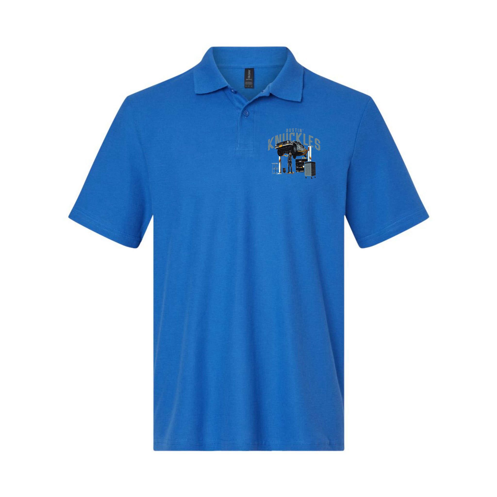 Bustin Knuckles Skeleton Auto Mechanic Polo