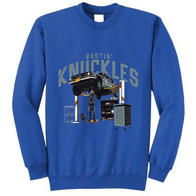 Bustin Knuckles Skeleton Auto Mechanic Tall Sweatshirt