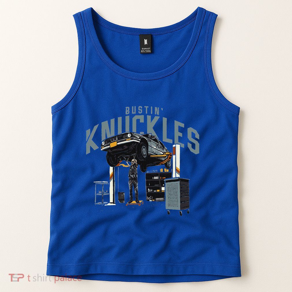 Bustin Knuckles Skeleton Auto Mechanic Tank Top