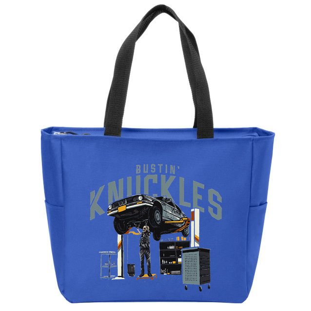 Bustin Knuckles Skeleton Auto Mechanic Zip Tote Bag