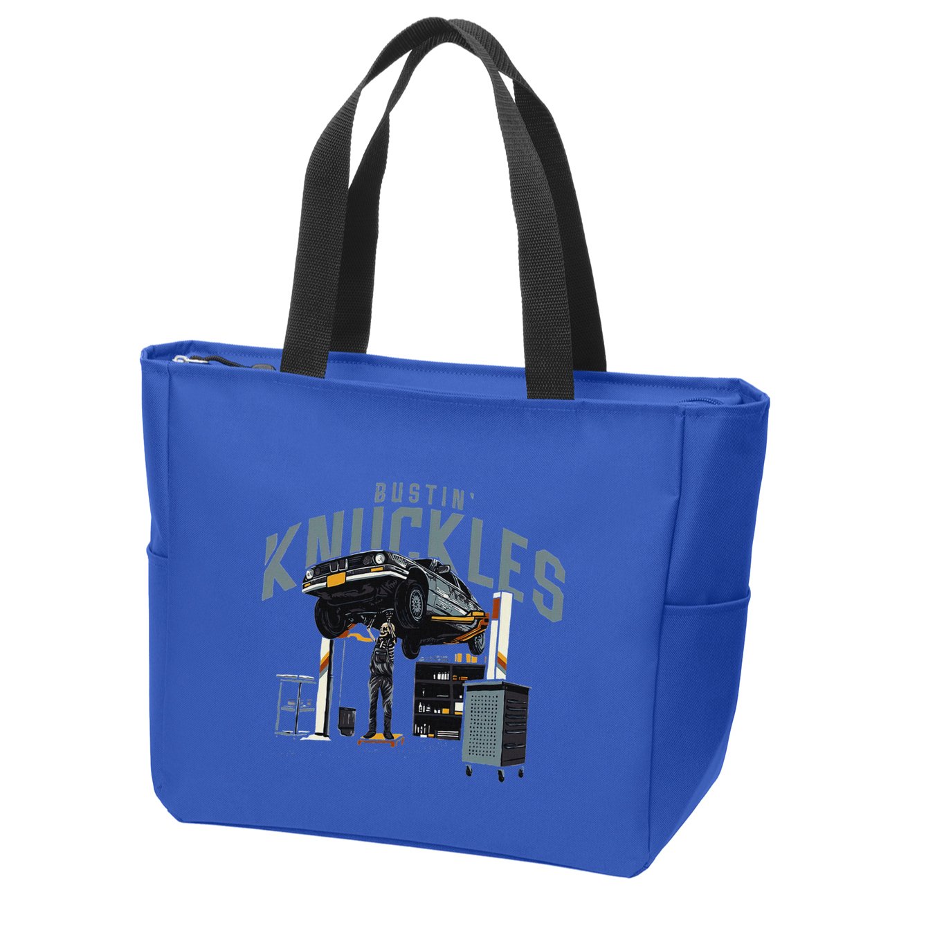 Bustin Knuckles Skeleton Auto Mechanic Zip Tote Bag