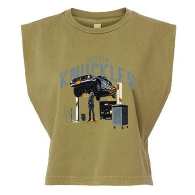 Bustin Knuckles Skeleton Auto Mechanic Garment-Dyed Women's Muscle Tee