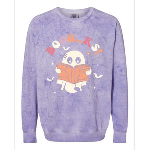 Booo Ks Spooky Season Ghost Halloween Trick Or Treat Retro Gift Colorblast Crewneck Sweatshirt