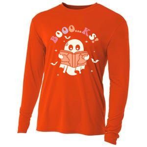 Booo Ks Spooky Season Ghost Halloween Trick Or Treat Retro Gift Cooling Performance Long Sleeve Crew