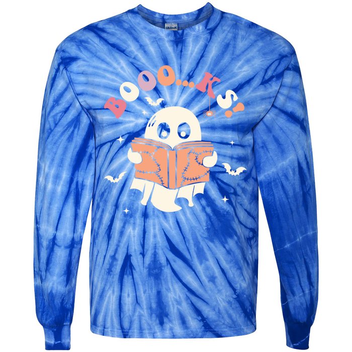 Booo Ks Spooky Season Ghost Halloween Trick Or Treat Retro Gift Tie-Dye Long Sleeve Shirt