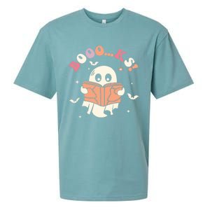 Booo Ks Spooky Season Ghost Halloween Trick Or Treat Retro Gift Sueded Cloud Jersey T-Shirt