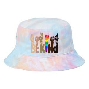 Be Kind Sign Language LGBT Anti-Racism Kindness Raise Hand Tie Dye Newport Bucket Hat