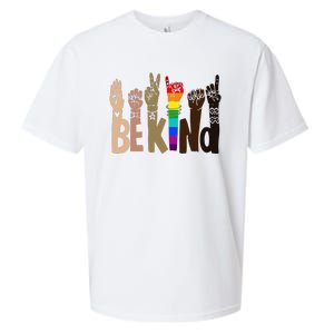 Be Kind Sign Language LGBT Anti-Racism Kindness Raise Hand Sueded Cloud Jersey T-Shirt