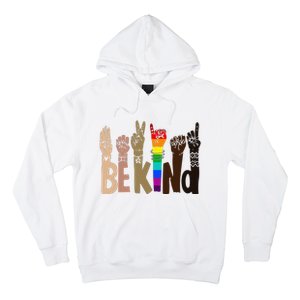 Be Kind Sign Language LGBT Anti-Racism Kindness Raise Hand Hoodie