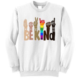 Be Kind Sign Language LGBT Anti-Racism Kindness Raise Hand Sweatshirt