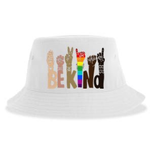 Be Kind Sign Language LGBT Anti-Racism Kindness Raise Hand Sustainable Bucket Hat