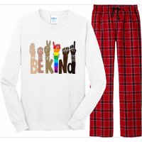 Be Kind Sign Language LGBT Anti-Racism Kindness Raise Hand Long Sleeve Pajama Set